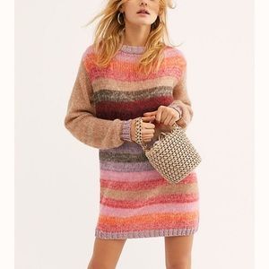Free People: NWOT Striped Mini Sweater Dress!